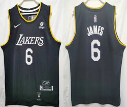 Nike Los Angeles Lakers #6 Lebron James 2022-23 Black MVP Advertising Authentic Stitched NBA jersey
