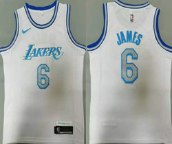 Nike Los Angeles Lakers #6 Lebron James White City Authentic Stitched NBA Jersey