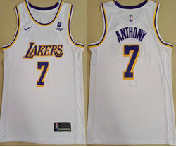 Nike Los Angeles Lakers #7 Carmelo Anthony White 2021-2022 With Advertising Authentic Stitched NBA Jersey