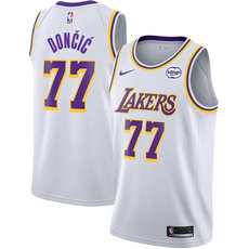 Nike Los Angeles Lakers #77 Luka Doncic White Basketball Jersey