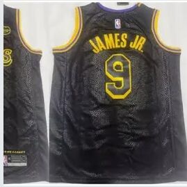 Nike Los Angeles Lakers #9 James Jr. Black Snake City Authentic Stitched NBA jerseys