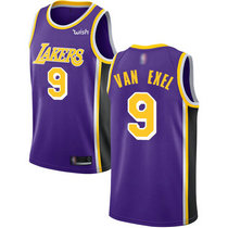 Nike Los Angeles Lakers #9 Nick Van Exel Purple Game Authentic Stitched NBA Jersey