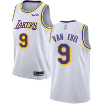 Nike Los Angeles Lakers #9 Nick Van Exel White Game Authentic Stitched NBA Jersey