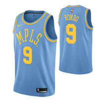 Nike Los Angeles Lakers #9 Rajon Rondo Blue Game Hardwood Classics Authentic Stitched NBA Jersey