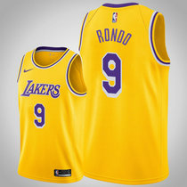 Nike Los Angeles Lakers #9 Rajon Rondo Gold Game Authentic Stitched NBA Jersey
