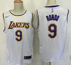 Nike Los Angeles Lakers #9 Rajon Rondo White Throwback Stitched Jersey