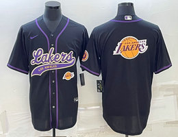 Nike Los Angeles Lakers Blank Black little logo in front Big logo on back baseball jersey