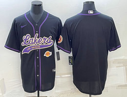 Nike Los Angeles Lakers Blank Black little logo in front baseball jersey