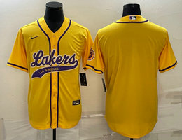 Nike Los Angeles Lakers Blank Gold Purple baseball jersey
