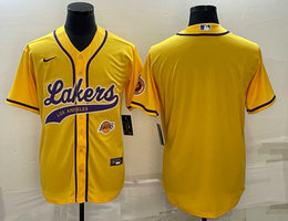 Nike Los Angeles Lakers Blank Gold little logo in front baseball jersey