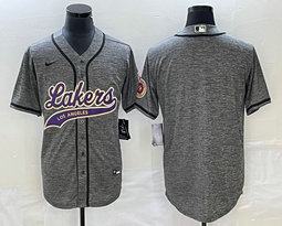 Nike Los Angeles Lakers Blank Hemp grey Joint Authentic Stitched baseball jersey