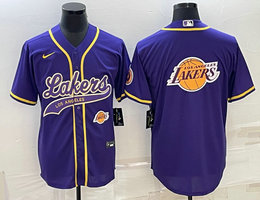 Nike Los Angeles Lakers Blank Purple little logo in front Big logo on back baseball jersey