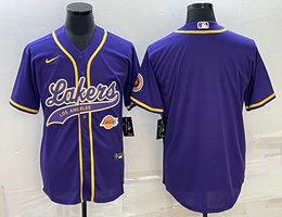 Nike Los Angeles Lakers Blank Purple little logo in front baseball jersey