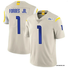 Nike Los Angeles Rams #1 Emmanuel Forbes Jr. Cream Stitched Football Jersey.webp