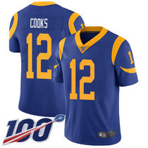 Nike Los Angeles Rams #12 Brandin Cooks With NFL 100th Season Patch Royal Blue Vapor Untouchable Authentic Stitched NFL Jersey