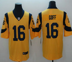 Nike Los Angeles Rams #16 Jared Goff Gold Rush Authentic stitched NFL jersey