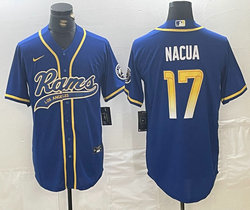 Nike Los Angeles Rams #17 Puka Nacua Royal Joint adults Authentic Stitched baseball jersey