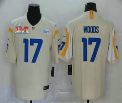 Nike Los Angeles Rams #17 Robert Woods Cream 2022 Super Bowl LVI Patch Vapor Untouchable Authentic Stitched NFL Jerseys