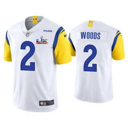 Nike Los Angeles Rams #2 Robert Woods White Super Bowl LX 60 Patch Jersey