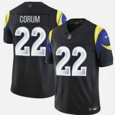 Nike Los Angeles Rams #22 Blake Corum 2025 Black Rivalries NFL jersey