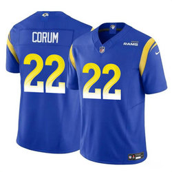 Nike Los Angeles Rams #22 Blake Corum Blue 2024 Draft F.U.S.E Football Jersey