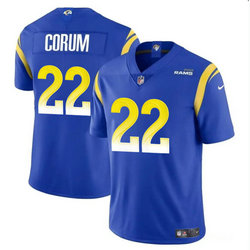 Nike Los Angeles Rams #22 Blake Corum Blue 2024 Draft Vapor Untouchable Football Jersey