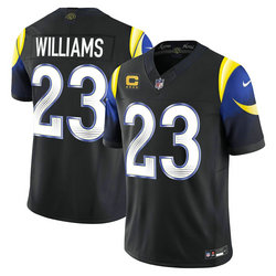 Nike Los Angeles Rams #23 Kyren Williams Black C Patch 2026 Authentic Stitched NFL Jersey