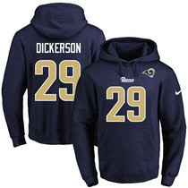 Nike Los Angeles Rams #29 Eric Dickerson Navy Blue Name & Number Pullover Hoodie
