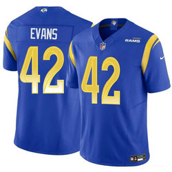 Nike Los Angeles Rams #42 Ethan Evans Blue Stitched Football Jersey