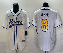 Nike Los Angeles Rams #8 Jared Verse 2025 White Joint baseball jersey