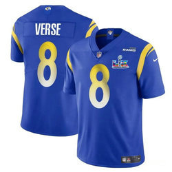 Nike Los Angeles Rams #8 Jared Verse Blue Super Bowl LX 60 Patch Jersey