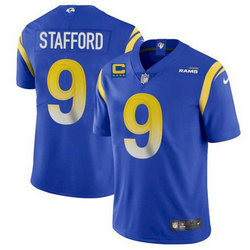 Nike Los Angeles Rams #9 Matthew Stafford Blue With 4-star Vapor Untouchable Authentic Stitched NFL Jersey