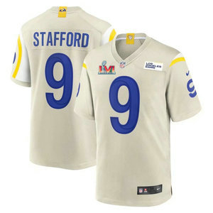 Nike Los Angeles Rams #9 Matthew Stafford Cream 2022 Super Bowl LVI Patch Vapor Untouchable Authentic Stitched NFL Jerseys