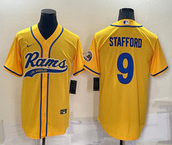 Nike Los Angeles Rams #9 Matthew Stafford Gold Joint adults Authentic Stitched baseball jersey