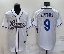 Nike Los Angeles Rams #9 Matthew Stafford White Joint adults Authentic Stitched baseball jersey