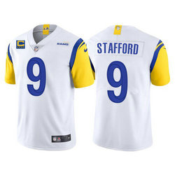 Nike Los Angeles Rams #9 Matthew Stafford White With 4-star Vapor Untouchable Authentic Stitched NFL Jersey