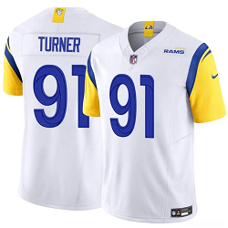 Nike Los Angeles Rams #91 Kobie Turner White Stitched Football Jersey