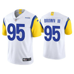 Nike Los Angeles Rams #95 Bobby Brown III White 2021 Vapor Untouchable Authentic Stitched NFL Jerseys
