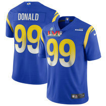 Nike Los Angeles Rams #99 Aaron Donald Royal 2022 Super Bowl LVI Patch Vapor Untouchable Authentic Stitched NFL Jerseys