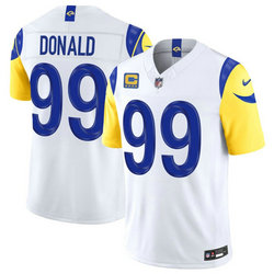 Nike Los Angeles Rams #99 Aaron Donald White 2026 C patch Authentic Stitched NFL Jersey