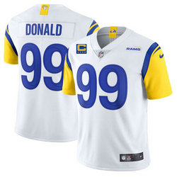 Nike Los Angeles Rams #99 Aaron Donald White With 4-star C Patch Vapor Untouchable Authentic Stitched NFL Jersey