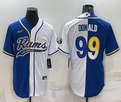 Nike Los Angeles Rams #99 Aaron Donald White and Blue Joint adults Authentic Stitched baseball jersey