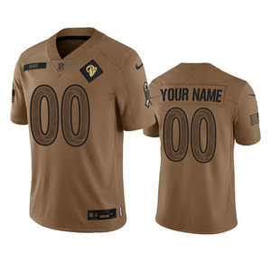 Nike Los Angeles Rams Custom 2023 Brown Salute To Service Authentic Stitched NFL Jersey