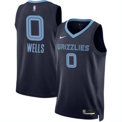 Nike Memphis Grizzlies #0 Jaylen Wells Navy 2024 Draft Icon Edition Stitched Jersey
