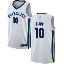 Nike Memphis Grizzlies #10 Mike Bibby White Game Authentic Stitched NBA Jersey