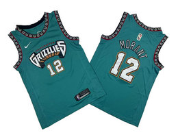 Nike Memphis Grizzlies #12 Ja Morant Green Throwback Authentic Stitched NBA jerseys