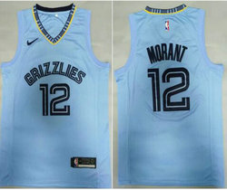 Nike Memphis Grizzlies #12 Ja Morant Light Blue Game Authentic Stitched NBA Jersey