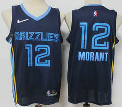 Nike Memphis Grizzlies #12 Ja Morant Navy 75th anniversary Authentic Stitched NBA jersey