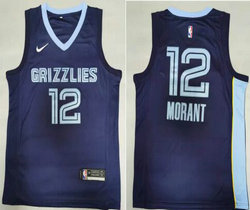 Nike Memphis Grizzlies #12 Ja Morant Navy Blue Game Authentic Stitched NBA Jersey