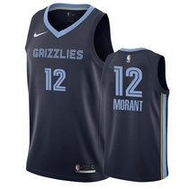 Nike Memphis Grizzlies #12 Ja Morant Navy Blue Game Authentic Stitched NBA Jersey